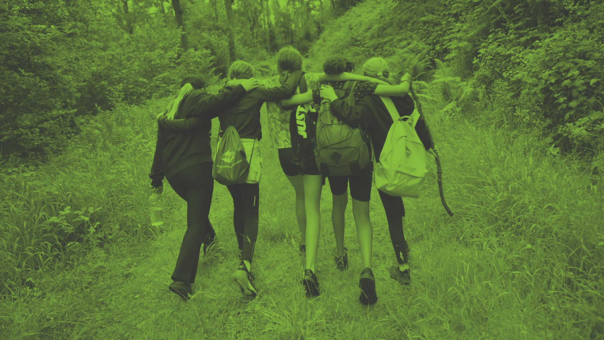 Image of a group of young people walking in an outdoor setting - Improve a child's access to travel and adventure with a YHA grant