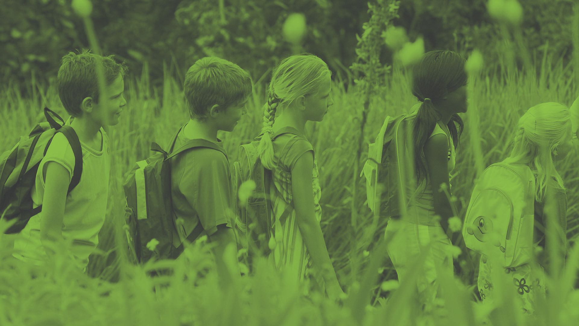 Photo of children exploring a space in a rural location